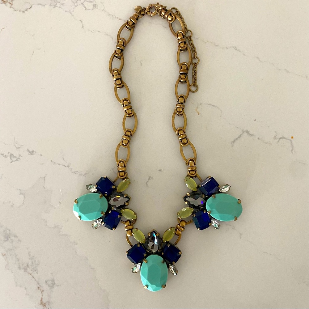 J Crew statement necklace in shades of blue!